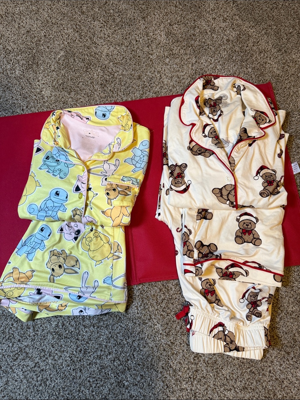 wonder nation Yellow Pokémon Print & Cream Teddy Bear Pajama Sets